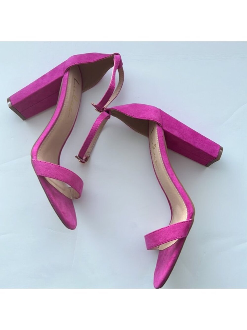 Lulus Ankle Strap Heels Size 8 Fuchia